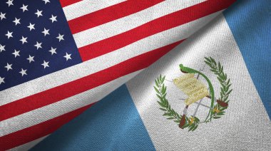 Amerika Birleşik Devletleri ve Guatemala bayrakları birlikte tekstil kumaş, kumaş doku