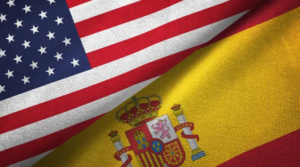 미국과 스페인 플래그 — 스톡 사진