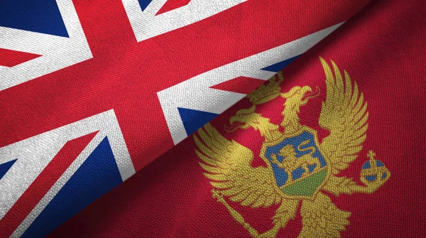 Sverige Och Montenegro Flaggor Grupp Förbindelserna Textil Duk Tyg Textur — Stockfoto