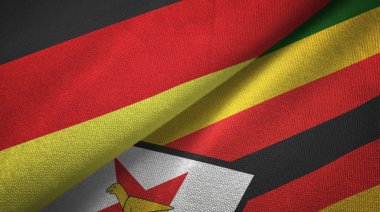 Almanya ve Zimbabwe bayrakları birlikte ilişkiler tekstil kumaş, kumaş doku