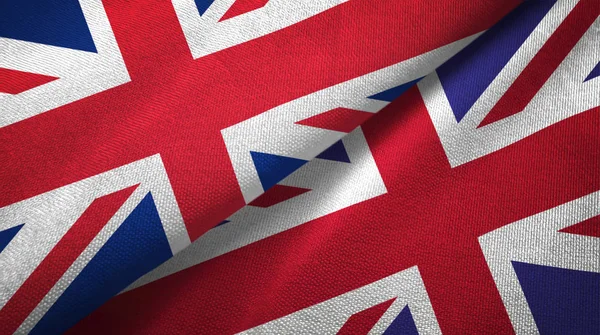 Reino Unido Reino Unido Banderas Juntas Relaciones Tela Textil Textura — Foto de Stock