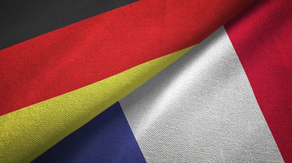 Germania Francia Bandiere Insieme Relazioni Stoffa Tessile Trama Del Tessuto — Foto Stock