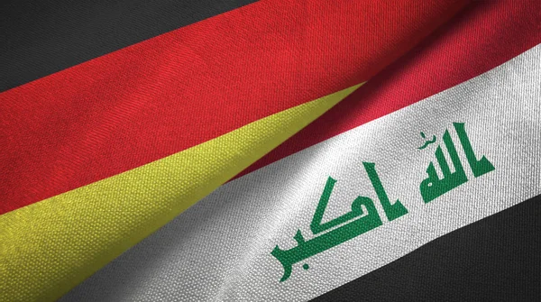 Germania Irak Steaguri Împreună Relații Pânză Textilă Textura Țesăturilor — Fotografie, imagine de stoc