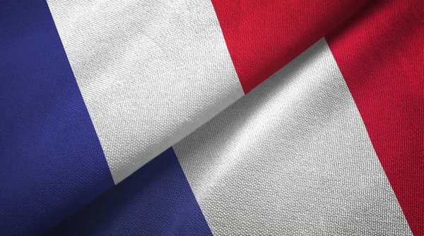 Francia Bandiere Insieme Relazioni Stoffa Tessile Tessitura Tessuto — Foto Stock