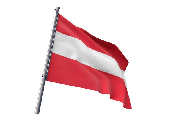 Austria Flag Waving Isolated White Background Wind — Stock Photo, Image