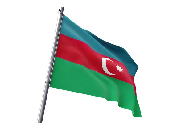Azerbaijan Flag Waving Isolated White Background Wind — Stock Photo, Image