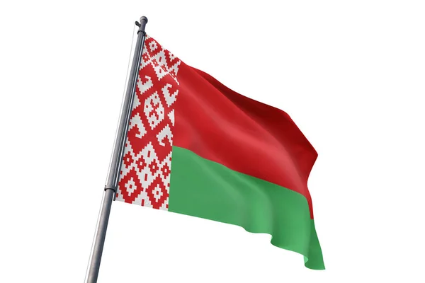 Belarus Flag Waving Isolated White Background Wind — Stock Photo, Image