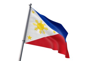 Filipinler rüzgarda dalgalanan izole beyaz arka plan bayrak