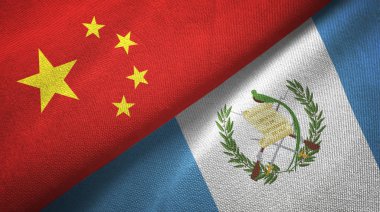 Çin ve Guatemala bayrakları birlikte ilişkiler tekstil kumaş, kumaş doku
