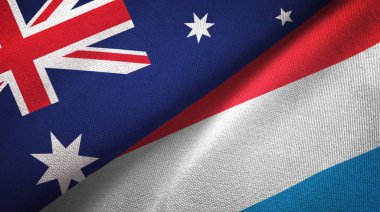 Avustralya ve Lüksemburg bayrakları birlikte ilişkiler tekstil kumaş, kumaş doku