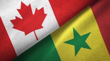 Kanada ve Senegal bayrakları birlikte ilişkiler tekstil kumaş, kumaş doku