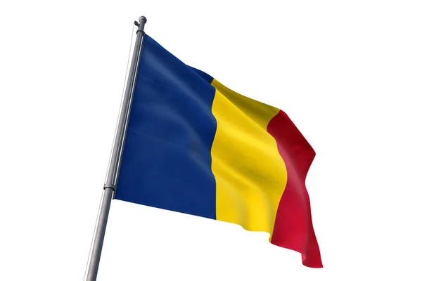 Bandera Chad Ondeando Fondo Blanco Aislado Viento — Foto de Stock