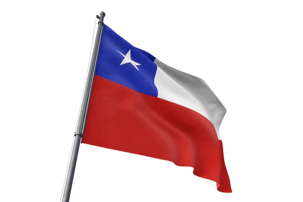 Bandera Chile Ondeando Fondo Blanco Aislado Viento —  Fotos de Stock