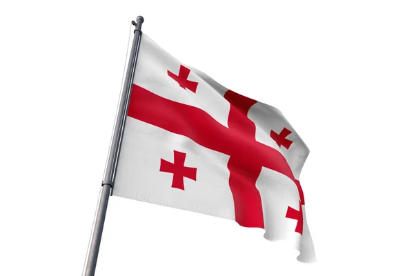 Georgia Zászló Integet Elszigetelt Fehér Háttér Szél — Stock Fotó