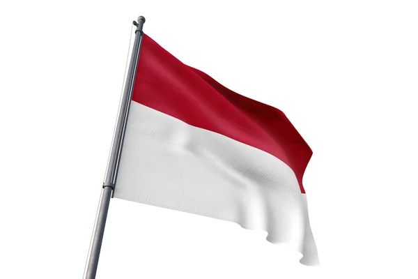 Bandera Indonesia Ondeando Fondo Blanco Aislado Viento —  Fotos de Stock