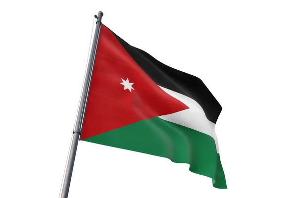 Jordan Flaga Macha Białym Tle Wiatr — Zdjęcie stockowe