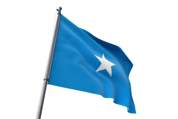 Сомалі Прапор Махав Ізольованих Білий Фон Вітрі — стокове фото
