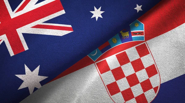 オーストラリアとクロアチア フラグ一緒に関係繊維布 生地のテクスチャ — ストック写真