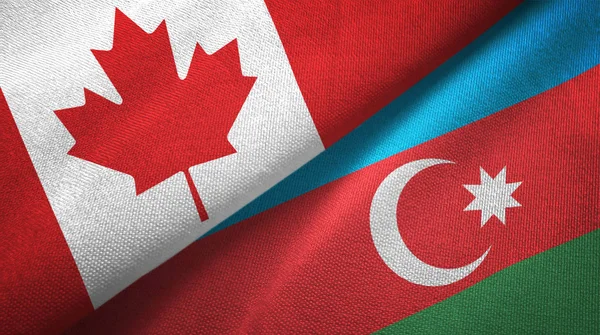 Canada and Azerbaijan flags together relations textile cloth, fabric texture