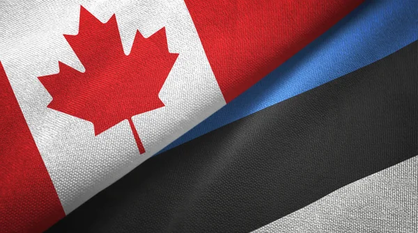 Canadá Estonia Banderas Juntas Relaciones Tela Textil Textura Tela —  Fotos de Stock
