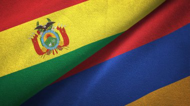 Bolivya ve Ermenistan bayrakları birlikte ilişkiler tekstil kumaş, kumaş doku