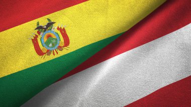 Bolivya ve Avusturya bayrakları birlikte ilişkiler tekstil kumaş, kumaş doku