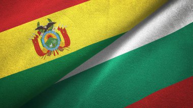 Bolivya ve Bulgaristan bayrakları birlikte ilişkiler tekstil kumaş, kumaş doku
