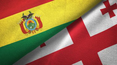 Bolivya ve Gürcistan bayrakları birlikte ilişkiler tekstil kumaş, kumaş doku
