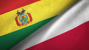 Bolivya ve Polonya bayrakları birlikte ilişkiler tekstil kumaş, kumaş doku
