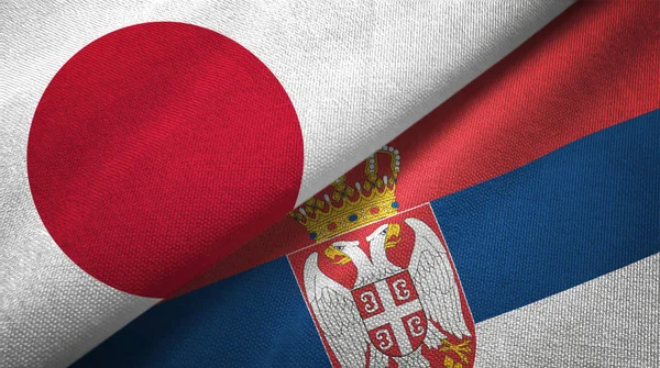 Japonia Polska Flagi Tkaniny Razem Włókienniczych Tekstura Tkanina — Zdjęcie stockowe
