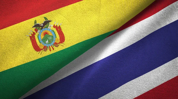 Bolivia and Thailand flags together relations textile cloth, fabric texture