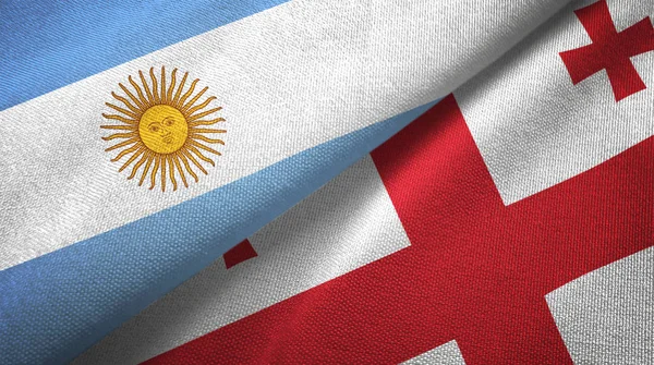 Αργεντινή Και Γεωργία Σημαίες Μαζί Σχέσεις Υφασμάτων Πανί Υφή Υφάσματος — Φωτογραφία Αρχείου