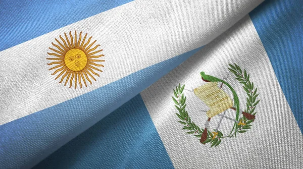 Argentinien Und Guatemala Flaggen Zusammen Beziehungen Textiltuch Textilstruktur — Stockfoto