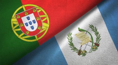 Portekiz ve Guatemala bayrakları birlikte ilişkiler tekstil kumaş, kumaş doku