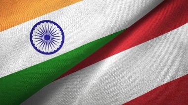 Türkiye ve Avusturya bayrakları birlikte ilişkiler tekstil kumaş, kumaş doku