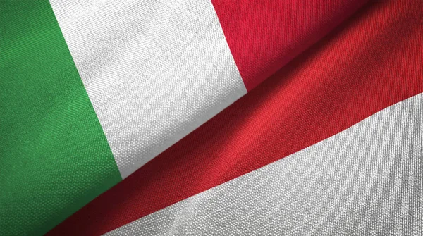 Włochy Indonezji Flagi Razem Relacje Tkaniny Tkaniny Tekstura Tkanina — Zdjęcie stockowe