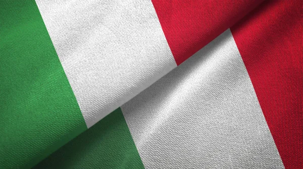 Włochy Włochy Flagi Razem Relacje Tkaniny Tkaniny Tekstura Tkanina — Zdjęcie stockowe