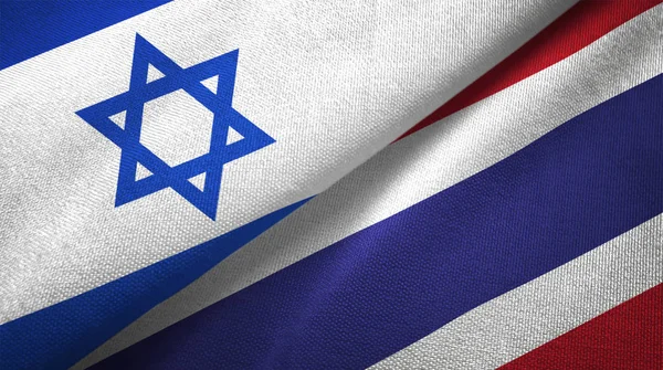 Israel Und Thailand Flaggen Zusammen Textiltuch Textur — Stockfoto