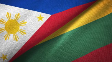 Filipinler ve Litvanya bayrakları birlikte ilişkiler tekstil kumaş, kumaş doku