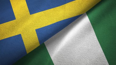 İsveç ve Türkiye bayrakları birlikte ilişkiler tekstil kumaş, kumaş doku