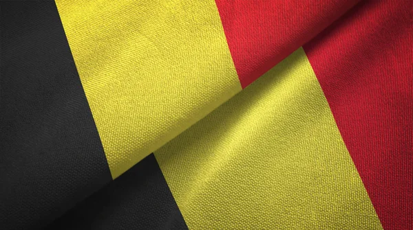 Belgio Bandiere Insieme Relazioni Stoffa Tessile Tessitura Tessuto — Foto Stock