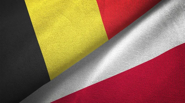 Belgio Polonia Bandiere Insieme Relazioni Stoffa Tessile Tessitura Tessuto — Foto Stock