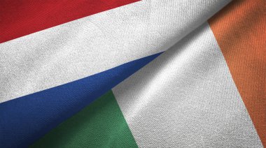 Hollanda ve İrlanda bayrakları birlikte ilişkiler tekstil kumaş, kumaş doku