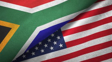 Güney Afrika ve Amerika Birleşik Devletleri bayrakları birlikte ilişkiler tekstil kumaş, kumaş doku
