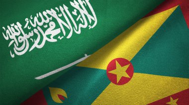 Suudi Arabistan ve Grenada bayrakları. Metin Suudi Arabistan bayrağı anlamına gelir - hiçbir Tanrı ancak Allah, Muhammed Allah'ın Messenger olduğunu