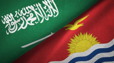 Suudi Arabistan ve Kiribati bayrakları. Metin Suudi Arabistan bayrağı anlamına gelir - hiçbir Tanrı ancak Allah, Muhammed Allah'ın Messenger olduğunu