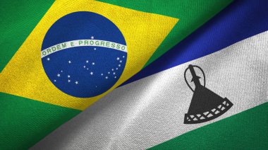 Brezilya ve Lesotho bayrakları bir arada