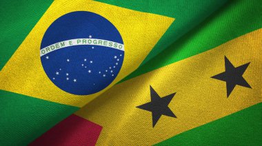 Brezilya ve Sao Tome ve Principe bayrakları bir arada