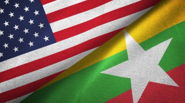 Birleşik Devletler ve Myanmar iki bayrak bir arada