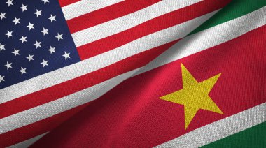 Birleşik Devletler ve Surinam bayrakları bir arada